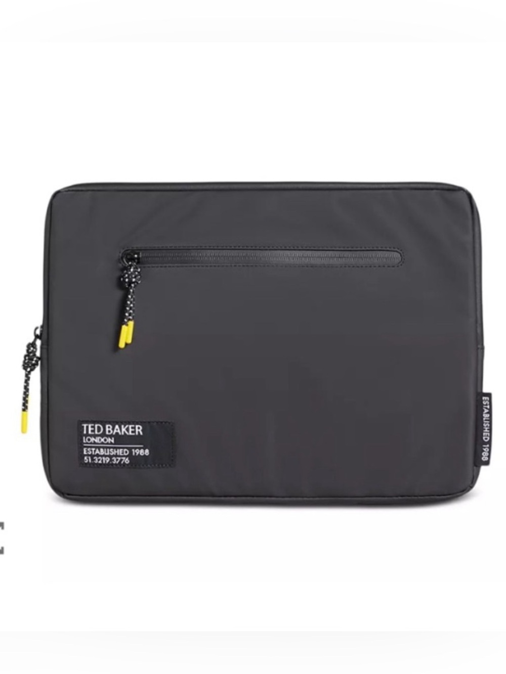Ted Baker London Happan Rubberized Black Laptop Case Yellow Accents